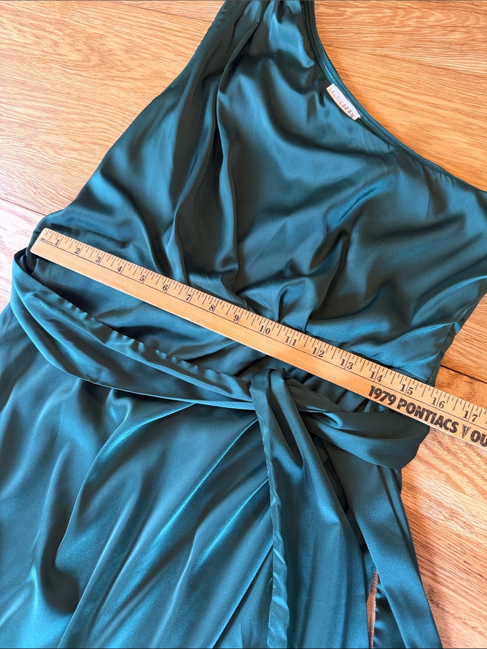 ๐ Baltic Born Celia One Shoulder Midi Dress in Dark Green Sz XL - Picture 5 of 13